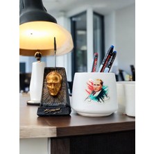 Perazayn Atatürk Büstü Fotoğraf Not Tutacağı ve Atatürk Baskılı Kalemlik Seti Hediyelik