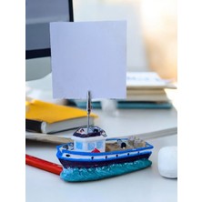Perazayn Mavi Gemi Temalı Not Tutacağı Fotoğraf Tutacak Not Tutucu Ofis Seti Hediyelik