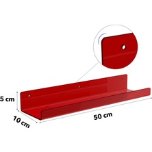 Trend Pleksi Transparan Bordo Duvar Raf (50 cm  x 10 cm )