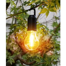 Solar Şarjlı Kamp Lambası - Su Geçirmez Asılabilir Solar Ampul - 3 Parlaklık Modlu Amber Işık