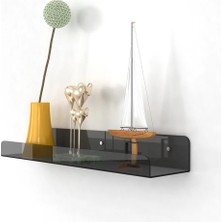 Trend Pleksi Transparan Füme Duvar Raf (30 cm  x 10 cm )