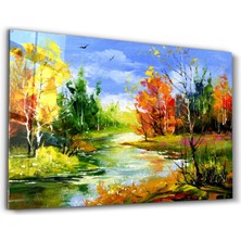 Supracolors Abstract Landscape V2 Dekorasyon Cam Duvar Tablosu