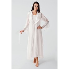Artış Collection Elegant Dokuma Dantelli Viskoz Sabahlık Gecelik Takım