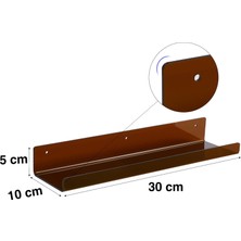 Trend Pleksi Transparan Kahverengi Duvar Raf (30 cm  x 10 cm )