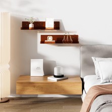 Trend Pleksi Transparan Kahverengi Duvar Raf (40 cm  x 10 cm )