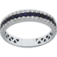 Safir Yarımtur Pırlanta Yüzük