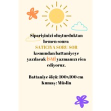 Lasilla 4 Katmanlı Lüks Müslin Isimli Bebek Battaniyesi, Nakış Yazılı Bebek Battaniyesi
