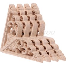 jingliang Shop B No.13 Boyutu Ev Mobilyaları Dekoru Için Boyanmamış Ahşap Oymalı Köşe Aplike Aplike Çerçeve Dekal 6X6CM & Dro (Yurt Dışından)