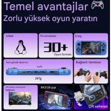 RG50XX 20.000 Oyun Retro Taşınabilir Oyun Konsolu 5 Inç IPS Ekran Dört Çekirdekli 64GB