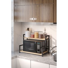 L'occi Concept Ludlow Metal Tezgah Üstü Fırın Mikrodalga Rafı Fırın Dolabı Mutfak Rafı Mutfak Dolabı Baharatlık Organizer LU13-SM
