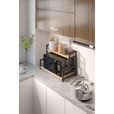 L'occi Concept Ludlow Metal Tezgah Üstü Fırın Mikrodalga Rafı Fırın Dolabı Mutfak Rafı Mutfak Dolabı Baharatlık Organizer LU13-SM