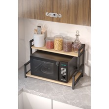 L'occi Concept Ludlow Metal Tezgah Üstü Fırın Mikrodalga Rafı Fırın Dolabı Mutfak Rafı Mutfak Dolabı Baharatlık Organizer LU13-SM