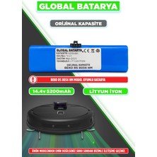 Global Batarya Beko Rs 8034 Hm Uyumlu Akıllı Robot Süpürge Bataryası 14.4V 5200MAH Pil (Orijinal Kapasite)