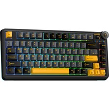 Aula AU75 3 Modlu Rgb Hot Swap Mekanik Tkl Seiya Switch Kablosuz Makrolu Klavye Siyah