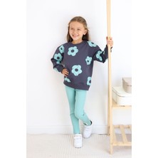 E Çocuk Papatyalı Taytlı 3-9 Yaş Kız Takım 1497