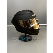 Wosen WS-202 Güneş Vizörlü Çene Açılır Kask Matt Black Hafif ve Darbeye Dayanıklı Tasarım