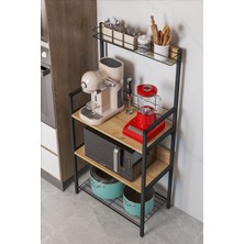 L'occi Concept Ludlow Metal Sepetli Mutfak Bangosu Kahve Köşesi Mutfak Standı Airfryer Mikrodalga Kahve Makinesi Organizer LU05-SM