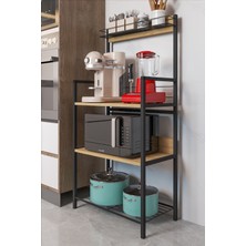 L'occi Concept Ludlow Metal Sepetli Mutfak Bangosu Kahve Köşesi Mutfak Standı Airfryer Mikrodalga Kahve Makinesi Organizer LU05-SM