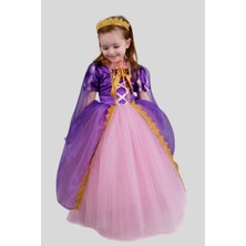 Rapunzel Uzun Kız Çocuk Kostüm