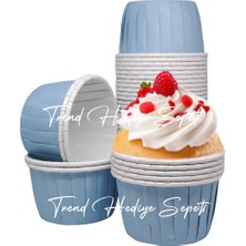 Trend Hediye Sepeti 50'li Pastel Mavi Muffin, Cupcake Kek Kalıbı , Cupcake Kağıdı, Kek Kapsülü, Airfryer Uyumlu