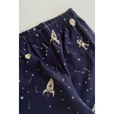 Turuncu Gardrop Uzay Desen Erkek Çocuk Pijama Takımı