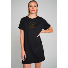 Rock&Roll Yalnız Teddy Siyah Kısa Kollu Penye T-Shirt Elbise