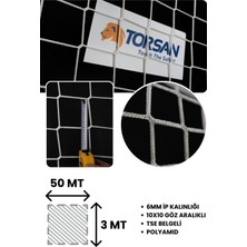Inşaat Güvenlik Ağı – 10 cm Göz – 6 mm Ip – Tse Belgeli – Polyamid - 3 Metre x 50 Metre