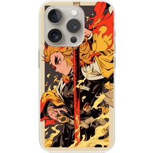 Dali Design Apple iPhone 16 Pro Uyumlu Şeffaf Kılıf Demon Slayer Tasarımlı 3