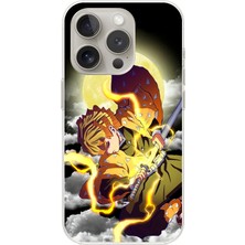 Dali Design Apple iPhone 15 Pro Max Uyumlu Şeffaf Kılıf Demon Slayer Tasarımlı 2