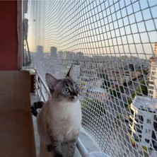 Kedi Filesi – 4 cm – 2.5 mm Ip – Kedi Ağı – Kare Desen - 1.5 Metre x 2 Metre