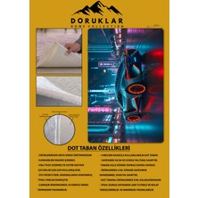 Doruklar Home Collection Kaymaz Taban Makinada Yıkanabilir Dijital Baskı Araba Desenli  Dot Taban Halı GNC30