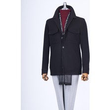 Terzi Adem Altun İtalyan stil slim fit spor mont  erkek siyah T13378