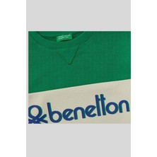 4-14 Yaş Benetton Bisiklet Yaka Erkek Çocuk Sweat Bej