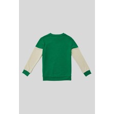 4-14 Yaş Benetton Bisiklet Yaka Erkek Çocuk Sweat Bej