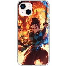 Dali Design Apple iPhone 13 Uyumlu Şeffaf Kılıf Demon Slayer Tasarımlı 1