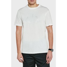 Armani Exchange Armani Exchage Taşlı  Pamuk Regular Fit Bisiklet Yaka T Shirt Erkek T Shirt XM000325 AF10364 U0009
