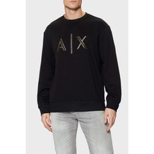 Armani Exchange Regular Fit Bisiklet Yaka Taşlı Logolu Sweat Erkek Sweat XM000331 AF12269 UC001