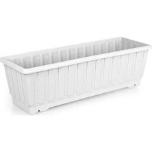 Fidanistanbul Klasik Balkon Saksı Beyaz Renk 7.4 Litre