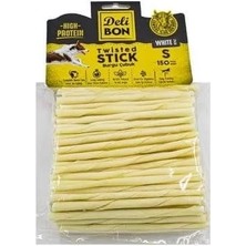 Delibon Ince Deri Burgu Çubuk Köpek Ödülü Beyaz 150 Adet