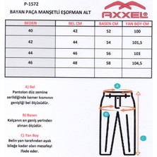 Axxel Kadın Siyah Eşofman Alt Cepli Paça Lastikli Pamuklu Rahat Esnek Kumaş-P1572