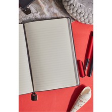 Füme Termo Deri Kadife Dokunuş Kişiye Özel Çizgili Düz Defter