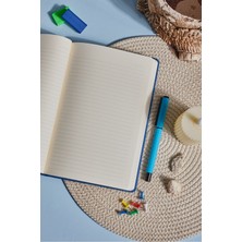Lacivert Kanguru Cepli Kumaş Kişiye Özel Çizgili Düz Defter