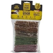 Delibon Munchy Karışık Renk Ince Deri Çubuk Köpek Ödülü 100 Adet