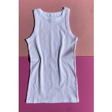 Ahmio Halter Yaka 2’li Açık Mor ve Beyaz Renk Kaşkorse Kumaş Kadın Atlet