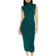 F21 Simli Örme Maxi Kazak Elbise