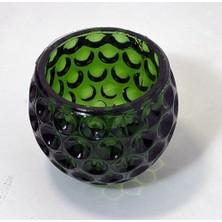 Kabarcık Model Cam Mumluk Yeşil Çap 7 cm  Yükseklik 7 cm  1 Adet