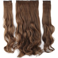 Peruk Market Fiber Sentetik Dalgalı Yarım Ay + 2 Yan Çıt Çıt - Kumral