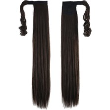 Peruk Market Bağlamalı Düz At Kuyruğu - Açık Kahve