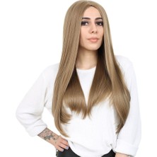 Peruk Market Fiber Sentetik Uzun Düz Peruk - Bebek Kumralı