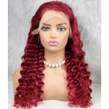 Peruk Market Gerçek Front Lace Tül Peruk - Yoğun Dalgalı - Kızıl 70-75CM